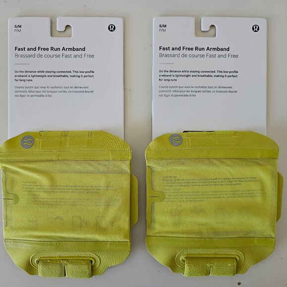 2 x NWT LULULEMON YLSR Yellow F&F Run Armband Arm Mobile Holder Women's S/M - Picture 1 of 7